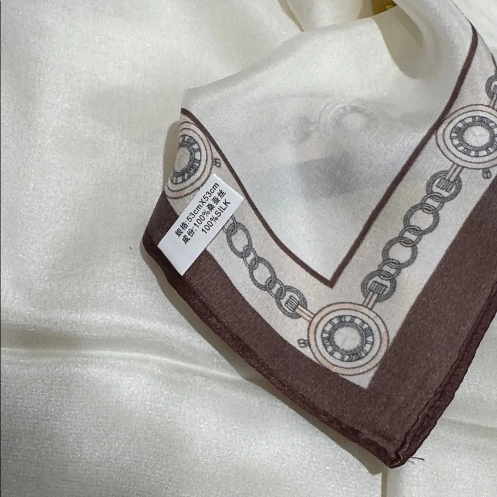 Elegant Cream and Brown Scarf